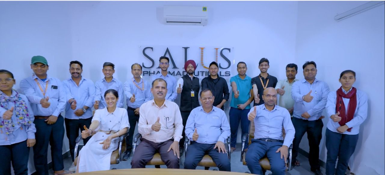 Salus Pharmaceuticals team at the company manufacturing unit in Baddi